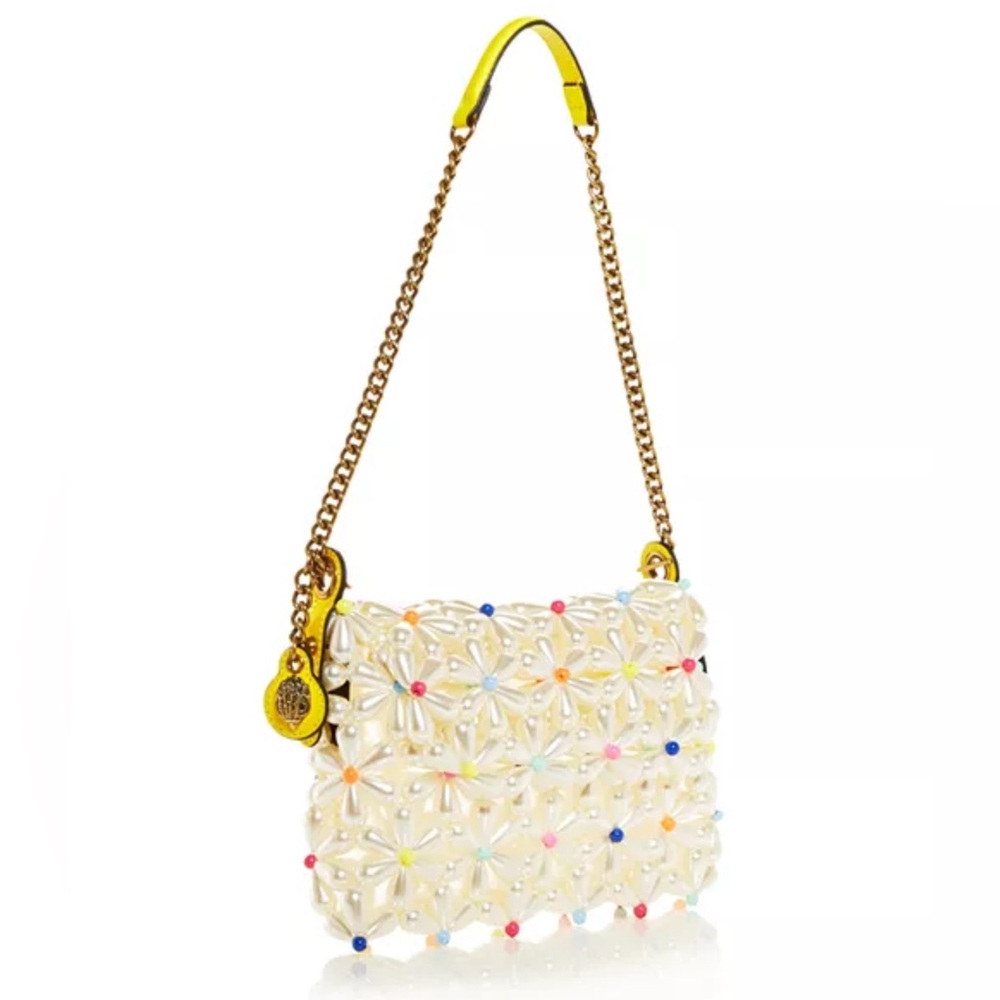 KURT GEIGER LONDON- Kensington Floral Beaded Shoulder Bag